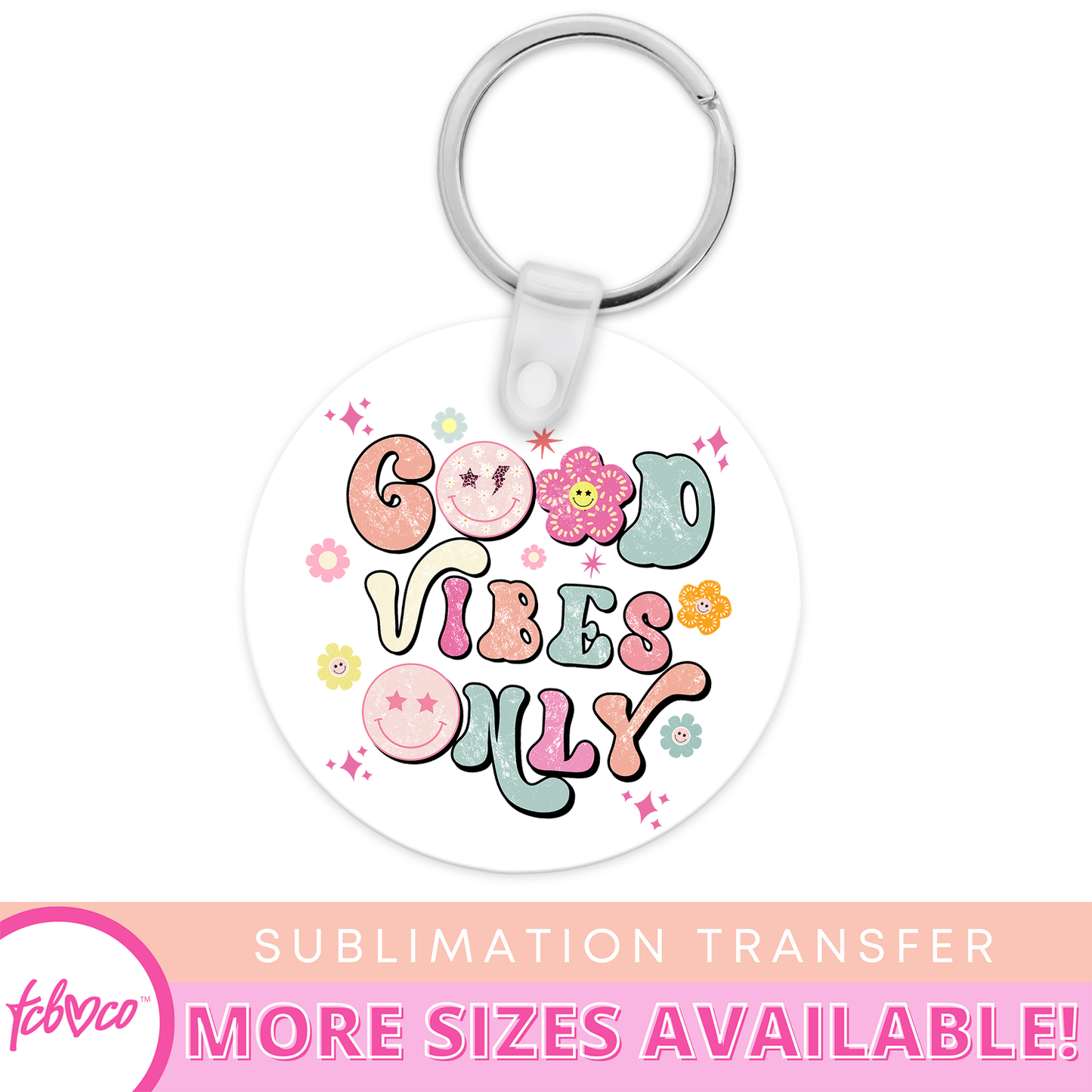 Good Vibes Only 20 Oz Skinny Tumbler Sublimation Transfer