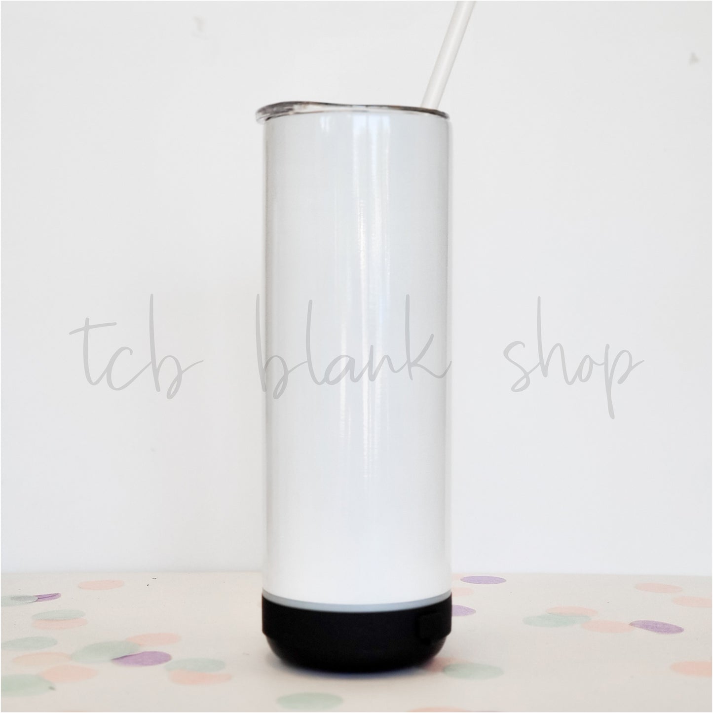 20 oz Sublimation Skinny Tumbler With Bluetooth Speaker