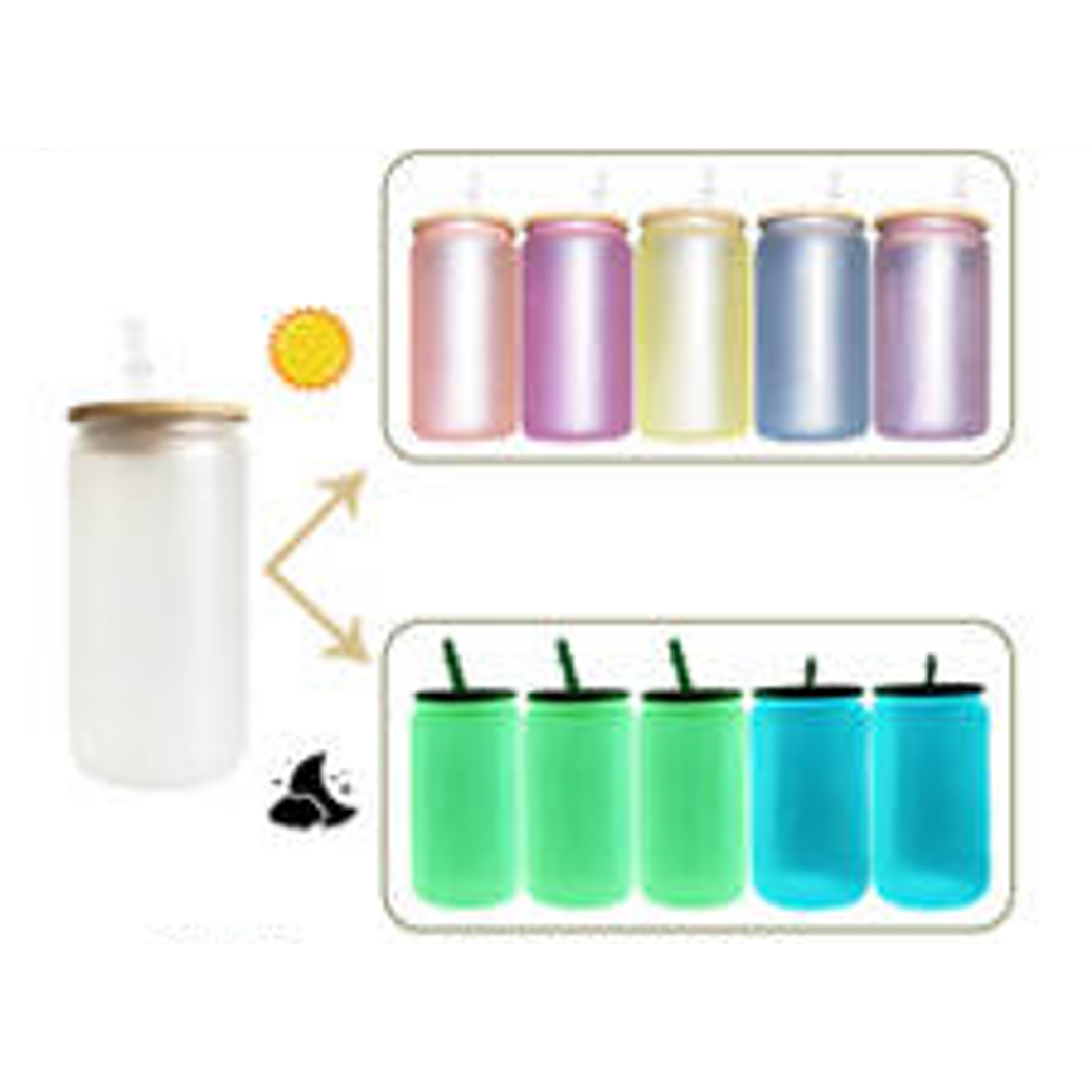 UV Color Changing Glow In The Dark Sublimation Glass Jar