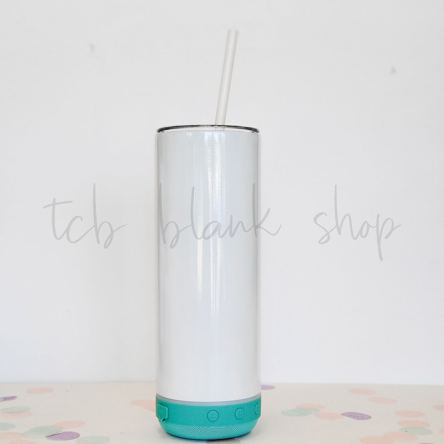 20 oz Sublimation Skinny Tumbler With Bluetooth Speaker