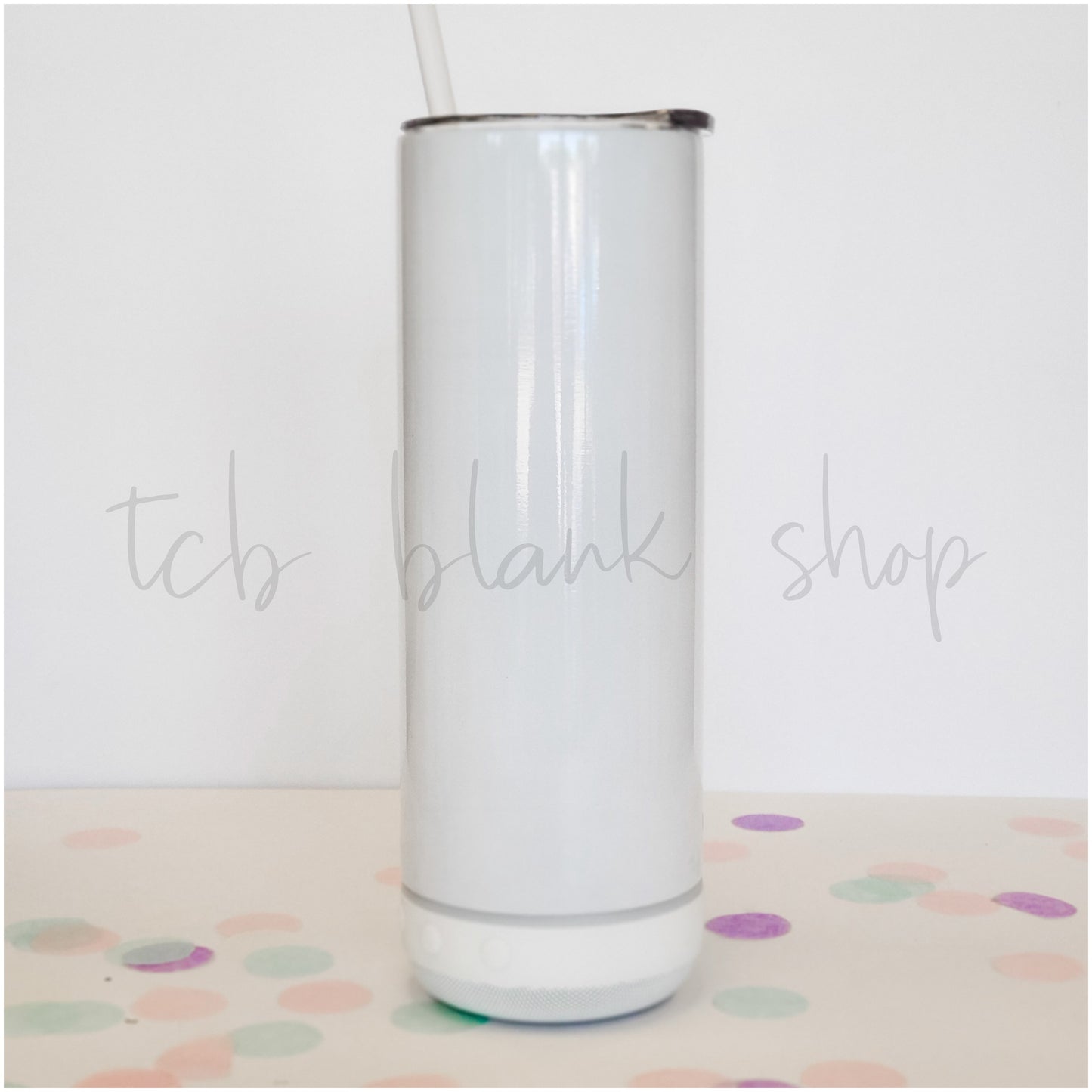20 oz Sublimation Skinny Tumbler With Bluetooth Speaker