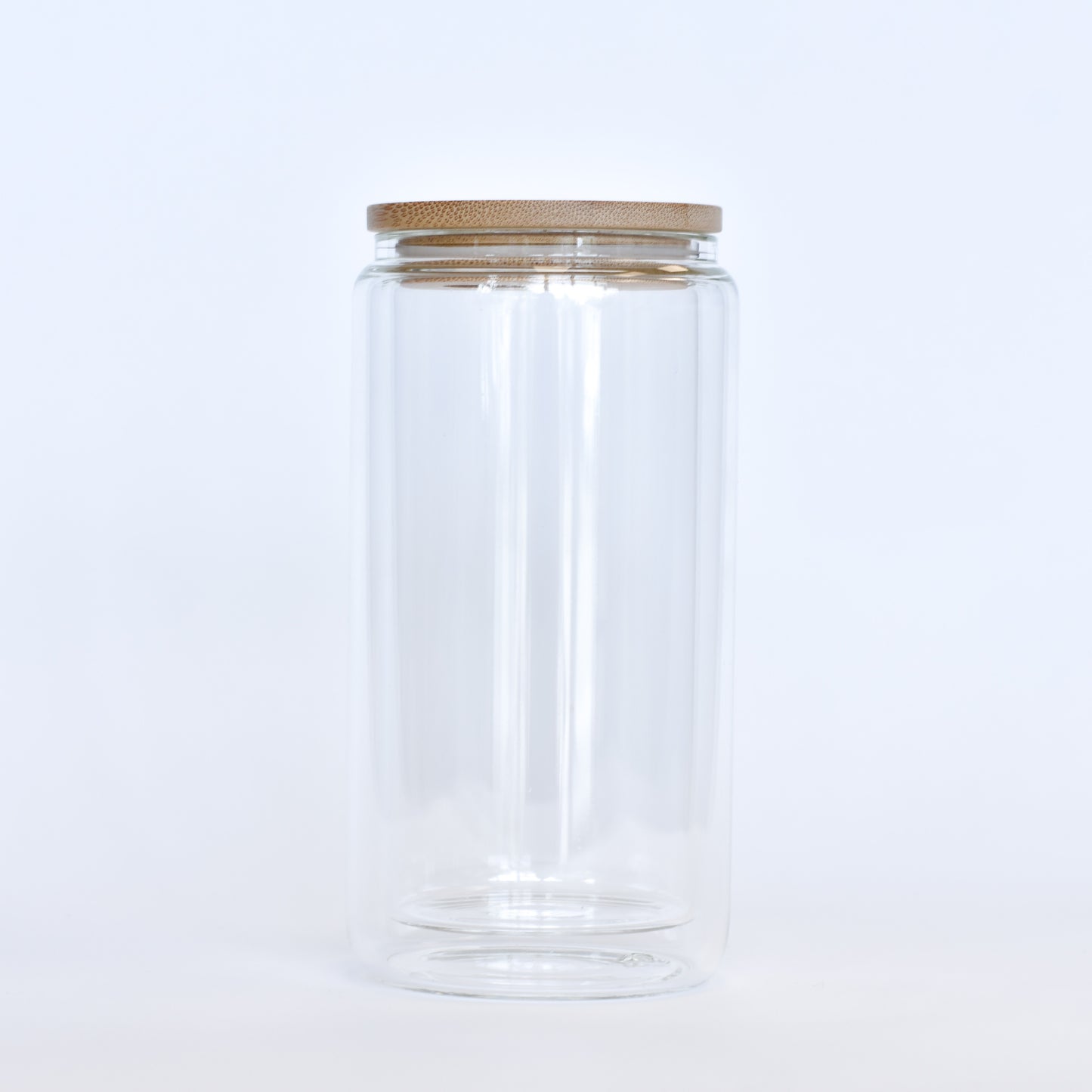 Snow Globe Sublimation Glass Jar With Bamboo Lid Straw