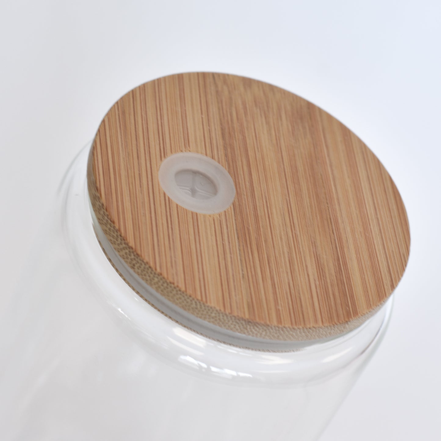 Snow Globe Sublimation Glass Jar With Bamboo Lid Straw