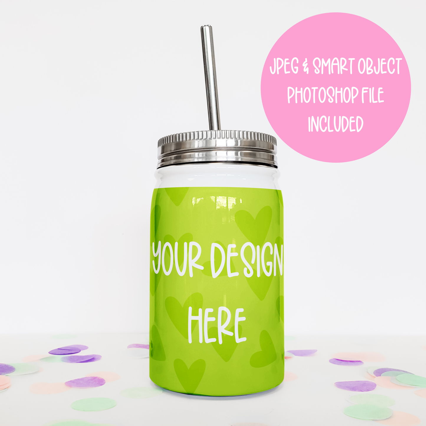 17 Oz Sublimation Mason Jar Mockup