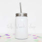 17 Oz Sublimation Stainless Steel Mason Jar with Straw