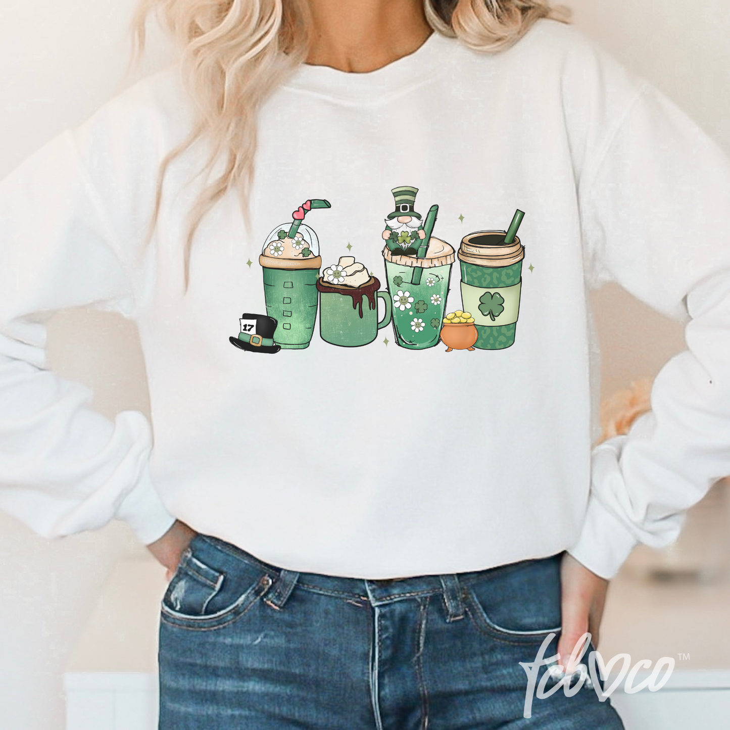 St. Patrick's Day Coffee Drinks Sublimation Transfer