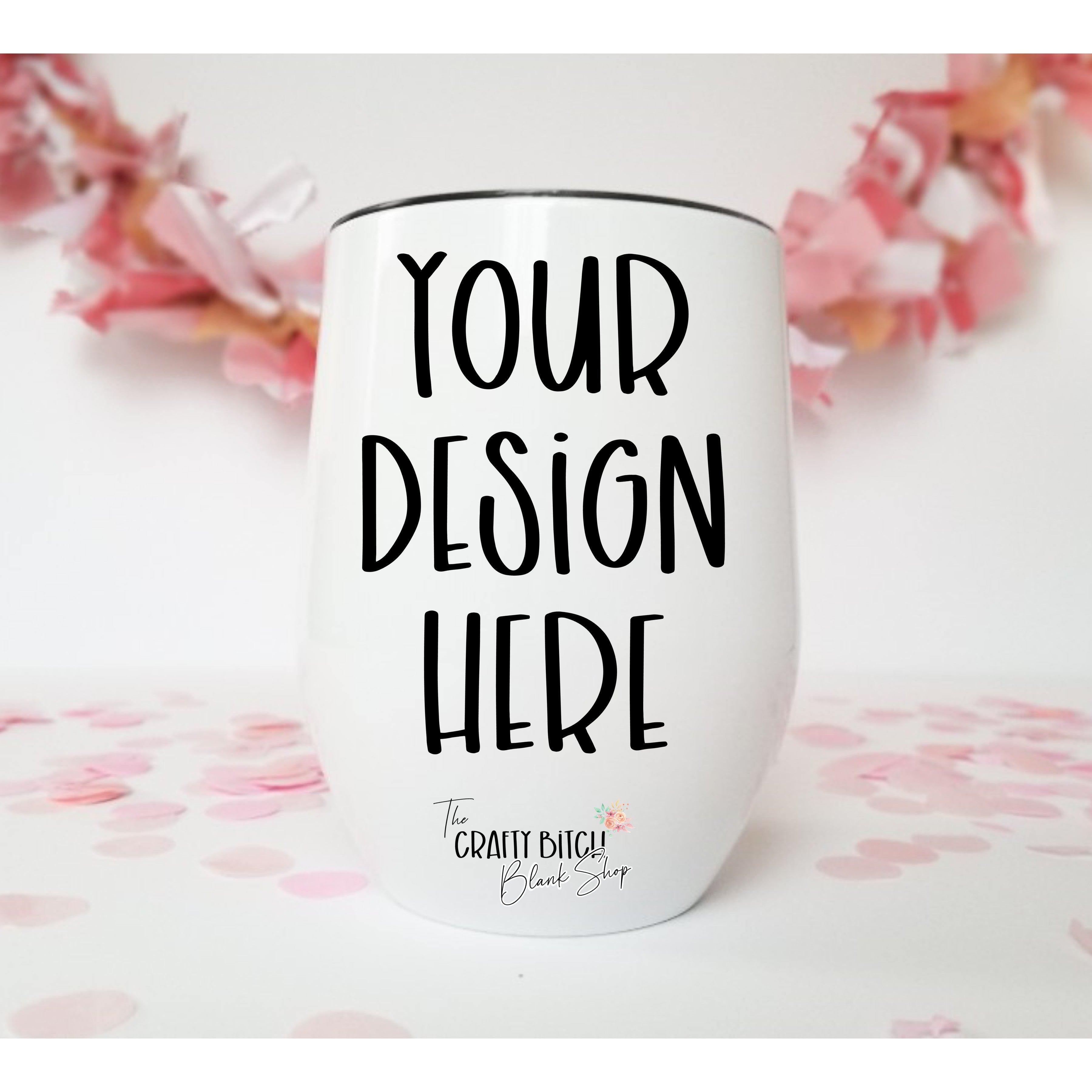 Girly Sublimation Wine Tumbler Mockup   TCB Co Design Shop